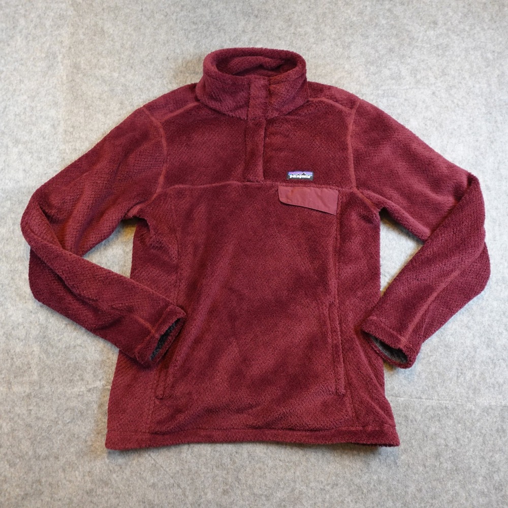 Patagonia Pullover Women‎ Medium Burgundy ReTool Snap T Pullover Fleece Chicory
